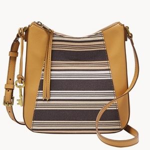 NWT Fossil Talia Hobo Neutral Stripe